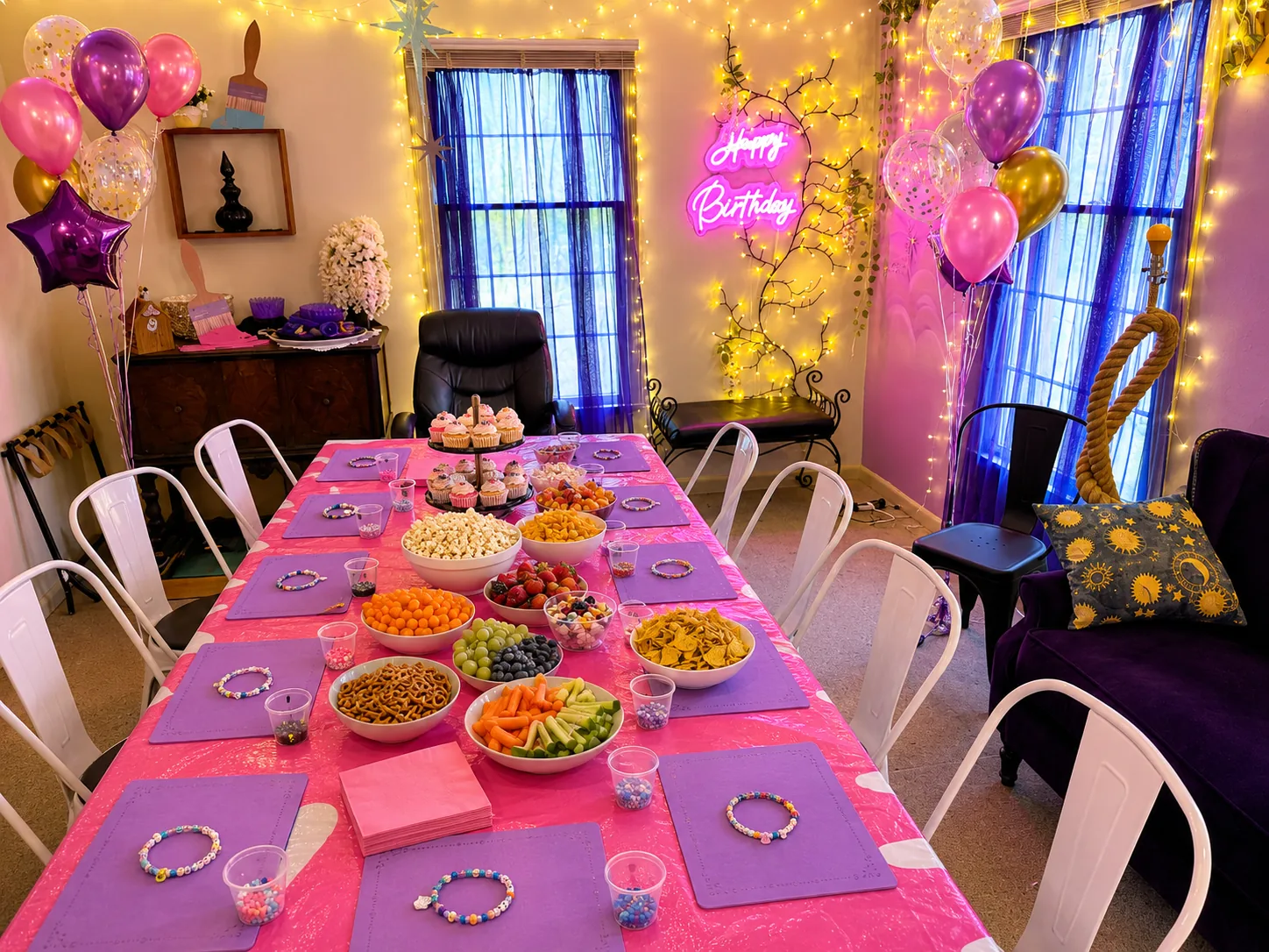 Private birthday party room prepared for a celebration at InDreams Art Experience