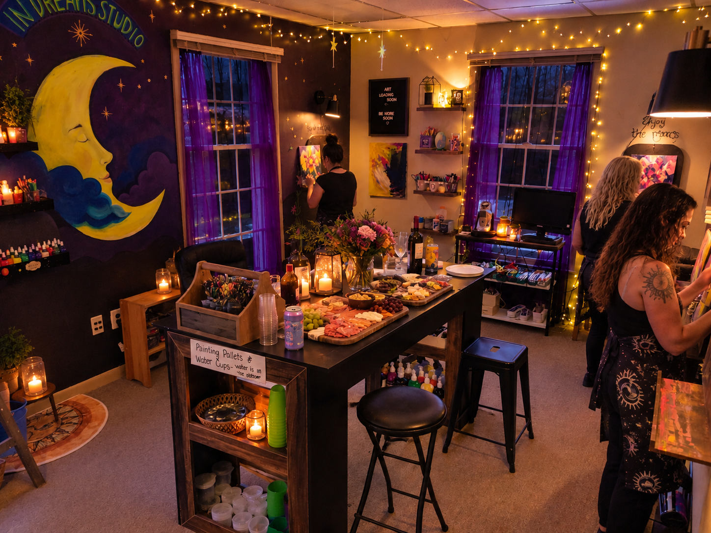 Painting area inside the InDreams Open Studio