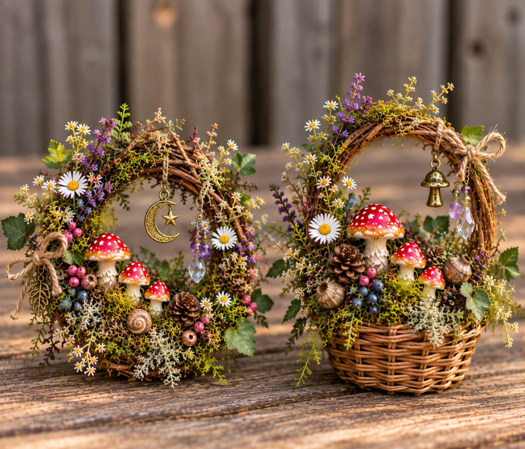 Mini Enchanted Forest Wreaths and Baskets